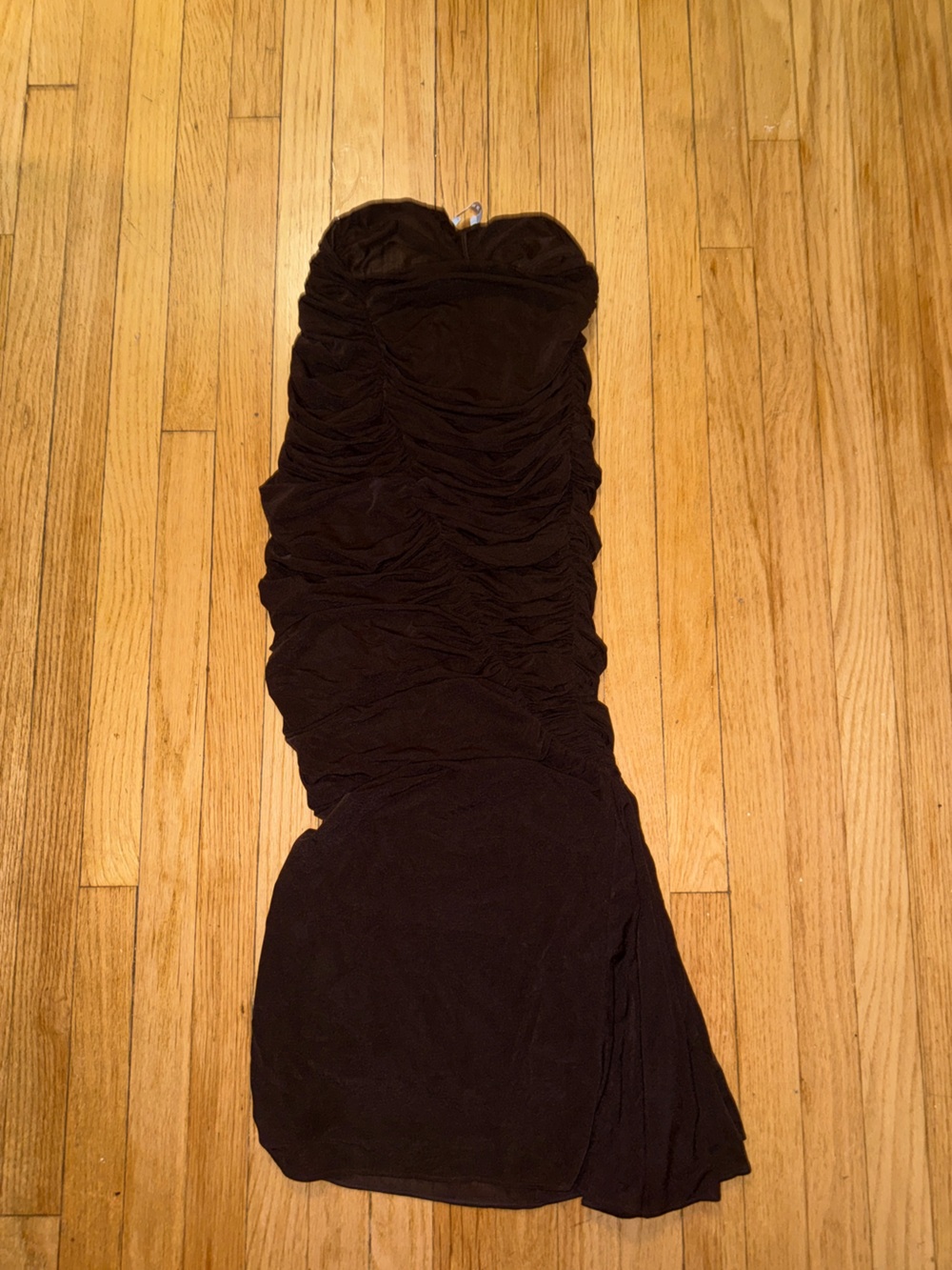 Meshki Black Ruched Mini Skirt